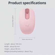 Logitech M196 垂直人体工学鼠标 - 专为程序员和图形设计师设计的腕部减压设计，配备蓝牙 5.3/USB-C 接收器的双模连接，是咖啡店和共享办公空间的便携式办公解决方案 - 粉色 - 查看 8