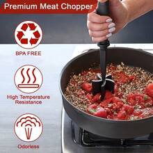 1 Handheld Meat Chopper, Cooking Scraper, Minced Meat Chopper, Stirring Shovel