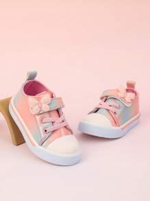 GENGASUN 1 pieza Zapatos casuales de PU para niñas pequeñas de unicolor con puntera redonda, zapatos casuales de moda para primavera/verano