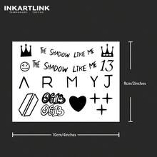 INKARTLINK Hình xăm tạm thời, Thiết kế chữ cái tiếng Anh, Miếng dán hình xăm tạm thời được cá nhân hóa, Hình xăm bán vĩnh viễn, Lớp hoàn thiện mờ tự nhiên, Không thấm nước, Kéo dài 1-2 tuần, Phù hợp cho cả nam và nữ - màu đen - Xem 5