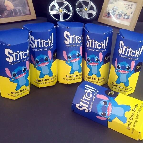 Disney 1pc Disney Blind Box Set, Stitch Sticker, Car/Desk Decor, Cute Cartoon Phone Sticker, Figurine Blind Box