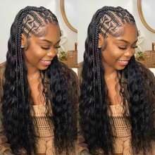 Human Braiding Hair 12A Deep Water Wave Bulk Human Hair  Curly Human Hair For  Braids Hair Extensions No Weft 2 Braids Per Pack Wet And Wavy Human Hair Braiding Hair Natural Black 110g 24 Inch - Natural Black - 查看 2