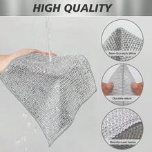 20pcs Set Non-Scratch Steel Wool Dishcloth - Multi Purpose Wire Dishwashing Rags Kitchen Towels And Dishcloths Sets Durable Cleaning Pads Bathroom Home Essentials Cleaning Supplies Tools