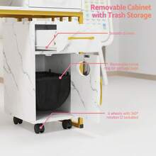 Advwin Manicure Table Nail Desk For Nail Tech, Professional Nail Table With Wrist Cushion, Storage Cabinet & Drawer, Modern Multipurpose Table For Home Office Beauty Spa Salon Nail Station Nail Desk, Nail Table, Salon Equipment, Manicure Table, Nail Tech Desk, Salon Furniture, Nail Tech Table, Portable Nail Table, Salon Station, Nail Desk Cheap, Desk For Nails, Beauty Salon Equipment, Table Manicure, Manicure Desk, Hair Salon Equipment, Nail Tables, Nail Salon Furniture, Portable Manicure Table, Nails Table Desk, Nail Desks - White - View 5