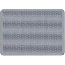 Tapis de protection en silicone pour dessus de cuisinière - 28 "X20" Couvre-plaque de cuisson en céramique, couvre-plaque en verre résistant à la chaleur, film de protection pour cuisinière plate de camping-car, grand tapis de séchage en silicone - Noir/Gris