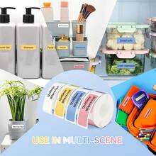 [热敏标签纸 | 防水] 防水热敏标签纸套装，4卷640张，12 X 40毫米 | 兼容 D30/Q30/D32/D35/P12/P15/HP3/HP4 打印机 | 办公室和家用标签制作套件，白色和各种颜色