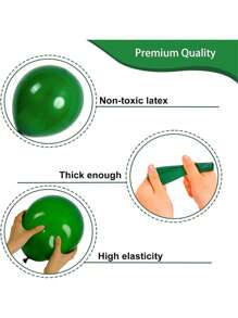 15/45/100PCS 5/10/12inch Blackish Green Balloons Latex Balloons Helium Balloons For Birthday Graduation Shower Wedding Holiday Party Decoration, Green Ribbon
