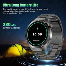 Jooeniok Montre intelligente 5 Pro 2025 Nouvel An, écran HD, commande vocale IA, appel sans fil, plus de 100 modes sport, suivi de la condition physique pour sports de plein air. Montre intelligente homme, cadeau pour Noël, la Saint-Valentin, la Fête des pères