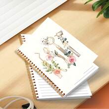 1pc 5.5x8.3inch Floral Dental Theme Spiral Notebook Perfect Gift For Dental Professionals Office Stationery Bible Verse Diary Birthday Party Celebration Present,School Supplies,Back To School - Multicolor - View 4