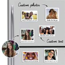 1pc Personalized Simple And Fashionable Refrigerator Magnet, Upload Photo, Customize Text As Gift For Friends, Family, Lover, Commemorative Gift, Holiday Gift, Surprise Gift, Valentine's Day Gift, Mother's Day Gift, Father's Day Gift