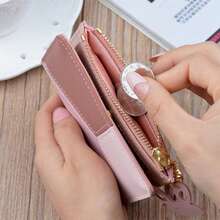 Fashion Wallets, Women's Wallets, Short Wallets, Portable Pouches, Small Handbags, Women's Card Holders, PU Leather, Foldable Coin Purses