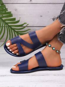 2025 New Arrival Women's Elegant Niche High-End Resort & Beach Casual Fashionable Soft-Padded Thong Lightweight Flat Sandals