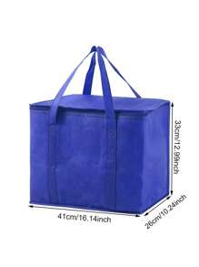 1Pc Portable Lunch Insulated Cooler Bag Folding Insulation Picnic Ice Pack Food Thermal Bag Drink Carrier Insulated Bags Beer Foil Food Bag Outdoor Camping Travelling BBQ Catering Materials Zipper Bag Picnic Folding Insulated Bag