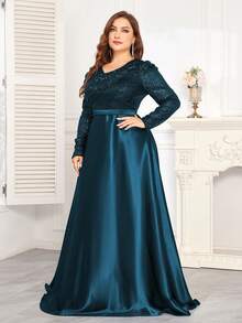 hezixi High Quality Elastic Sequin V-Neck Cover Sleeves With Slim Fit And Fishtail Hem Design, Plus Size Featuring A Elegant And Luxurious Long Dress For Women,Making Women Younger And More Charming,Suitable For Various Parties, Graduations, Weddings, Events And Various Banquets And Dancing Parties,Formal Ball Gown For Women (Deluxe Edition)