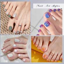 Krofaue Toe Dual Forms - Poly Extension Gel Toenail 150pcs Reusable Full Cover Dual Nail Forms For Builder Gel Toenails Nail Molds For Manicure DIY At Home - Toe Dual Forms - View 8