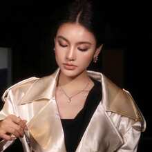 High-End Water Drop Zirconia Sterling Silver Necklace For Women's Spring Match With Sweater Clavicle Chain New Style - Teardrop Zirconia Necklace - View 11