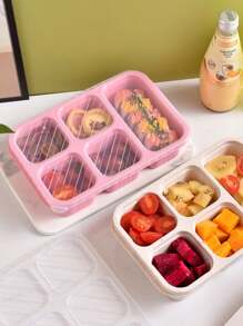 1pc Lunch Box, Portable 5-Compartment Food Sealed Container With Lid, Leak Proof Food Storage Box, For Back To School, Class, College, Office, Camping And Picnic, School Supplies, Kitchen Organizers And Storage, Kitchen Accessories