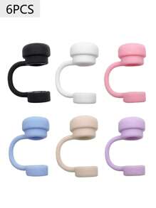 6pcs/2pcs Straw Covers Cap Reusable Silicone Straw Toppers Compatible With Stanley Cup Spill Leak Stopper Splash Dust Proof Straws Cover Back To School
