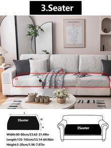 1pc Stretch Sofa Cover, Non-Slip Full Coverage Sofa Seat Cover, Suitable For All Seasons, Furniture Sofa Cushion Cover, Fabric Thickened Sofa Blanket, Machine Washable, Dust-Proof, Pet-Friendly, Plush Fabric, Light Gray, Suitable For Bedroom, Office, Living Room, Sectional Sofa And 1/2/3/4 Seater Sofa - Light Grey - View 13