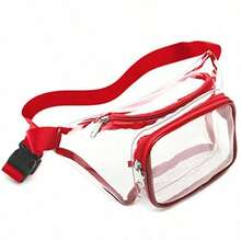 Stadium-Approved Clear Fanny Pack – Adjustable Belt Bag For Concerts & Sports Events | EventGo Series - Red - View 1