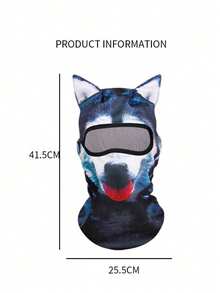 Pasamontaña de esquí con diseño de gato 3D, máscara con orejas para el rostro tipo "sheisty", máscara facial para deportes al aire libre de 4 estaciones con protección UV, máscara de esquí con impresión digital 3D - Multicolor - Ver 11