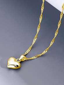 1 件 S925 纯银闪亮精致心形吊坠项链，适合女性、节日和生日礼物、婚礼订婚、新娘珠宝、情人节礼物 - 愛心 - 查看 10