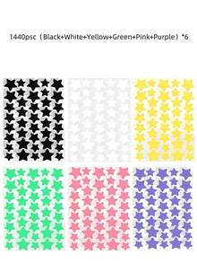 1400/1120/560/280 Pcs Star Stickers, Halloween And Christmas Decorative Stickers, Colorful Pentagram Stickers, Suitable For Party, Holiday Photo Decoration, Face Decoration (1 Sheet Per Color), For Decoration Only (Not For Makeup), Cosmetics, Inexpensive, Room Decoration, Vanity, Travel, Bedroom, Makeup Accessories, Inexpensive, Christmas Gift, Cosmetics, Makeup Tools, Cheap Goods, Gifts, Women's Gifts, Christmas Gifts - Multicolor - View 69