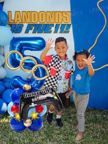 23-teiliges blaues & goldenes Ballon-Set für Gamer-Geburtstag - 32 Zoll blaue Nummer-Luftballons 0-9, Spielkontroller Folien-Luftballons, metallisch goldene lange Luftballons, 5 Zoll goldene Stern-Luftballons, 10 Zoll dunkel- und hellblaue Latex-Luftballons - perfekt für Gaming-Party Dekoration, Videospiel-Themen Geburtstag Dekor, Arcade-inspirierter Hintergrund, Geschwindigkeit & Action Party-Stil