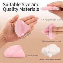 Makeup Sponge 2 Pcs EVAOUXIU Powder Puff Face Powder, Soft Plush Setting Powder Puff, Velour Cosmetic Foundation Blender Sponge Beauty Makeup Tools (Black) - po-2 粉紅色 - 查看 7