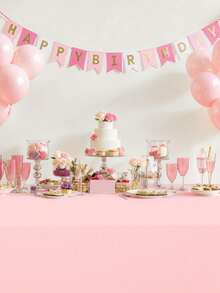 1/5 Packs Pink Plastic Tablecloth Disposable, 137x183cm Light Pink Disposable Rectangle Table Covers For Party, Birthday, Wedding, Picnic, Home Kitchen Dining Party Table Decorations