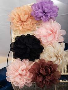 Summer Elegant Vacation Style Rope & Fabric Flower Necklace & Waist Chain - Beige - View 3