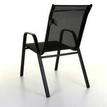 TEXTOLINE BISTRO CHAIRS STACK OUTDOOR GARDEN PATIO DINING FURNITURE CREAM/BLACK - 灰色 - 查看 4