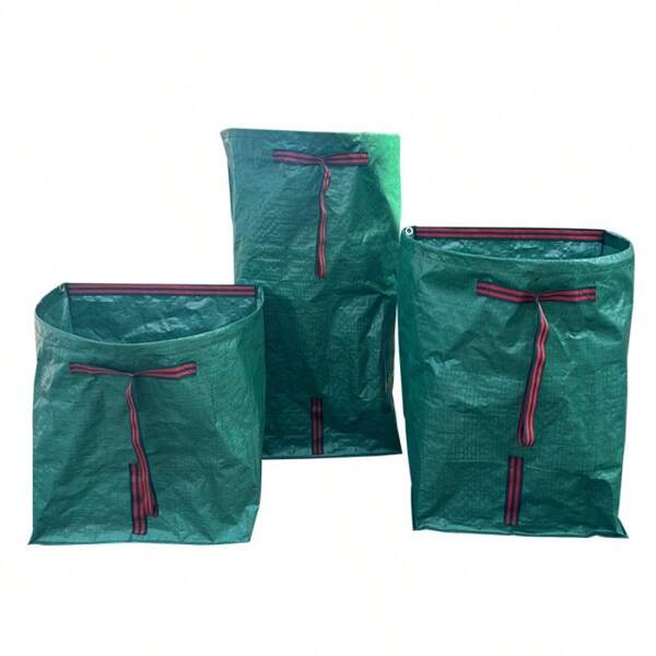 paquete de 2/1 - Bolsas de basura de jardín reutilizables de gran resistencia, 53 galones (200 litros), bolsas para hojas y desechos del jardín, bolsas de eliminación de residuos de jardín de alta calidad