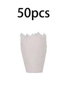 50 pezzi/100 pezzi Pirottini da forno a forma di tulipano, adatti per caffè, in colori naturali, bianchi, rosa, antigrasso, ideali per forniture per feste di ogni occasione