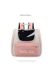 1pc Cat Carrier Backpack, Portable Pet Carrier Outdoor Breathable Large Capacity - Multicolor - View 5