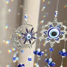 Atrapasueños colgante de cristal para el hogar, carillón de viento, decoración de ventana colgante, mal de ojo, Luna, árbol de la vida, 1 unidad - 3551 B - Ver 6