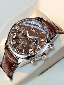 1 件 PU 皮革表带时尚休闲商务条形刻度简约表盘石英手表适合日常佩戴或节日礼物