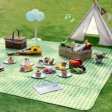 1 pieza Alfombrilla portátil de picnic - Plegable, fácil de limpiar, almohadilla para exteriores apta para playa, camping y césped, diseño con asa de transporte cómoda, uso en todas las estaciones, compañero de viaje ideal