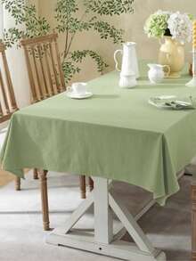 1pc Minimalist Rustic Style Solid Color Wrinkle Textured Tablecloth, Suitable For Picnic, Party, Living Room, Dining Room, Home Decor - Multicolor - View 8