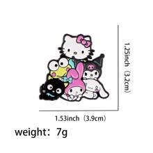 Sanrio Set de 4 piezas de pines esmaltados lindos, insignias para solapa, broches para mochilas, mujeres, ropa, regalo, joyería, accesorios de moda
