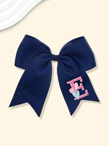 1个26个字母A-Z刺绣蝴蝶结马尾发夹，时尚女孩礼物，青少年女孩发夹，适合节日、派对、学校等场合。 - 藏蓝色 - 查看 11