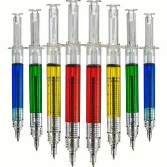4pcs/24pcs Syringe Pen Nurse Ballpoint Pen, Nursing Novelty Gift For Office Learning Supplies, Doctor Award, Student Party Gift - Beautiful & Creative!