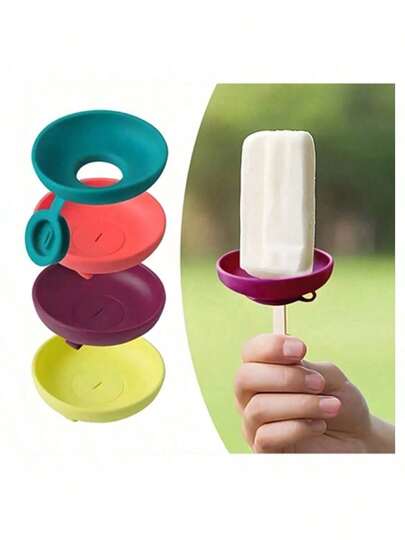 1 Pieza Soporte de Silicona para Helados, Soporte para Paletas de Verano, Soporte a Prueba de Fugas con Protección contra Goteos, Molde Portátil para Paletas de Hielo con Estuche de Transporte para Refrigerios para Llevar - Apto para Lavavajillas