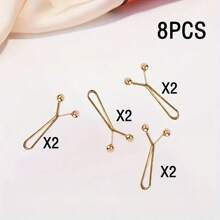 4/8/12pcs Invisible U-Shaped Waist Buckle Clip Waist Buckle Clip No Needle No Sewing Pants Waist Adjuster Pants Leg Fixer Sleeve Length Modification Fixed Buckle Curtain Fixer Clothes Length Modification Fixed Buckle Women'S Headscarf Silk Scarf Neck Clip Pin Y-Shaped Clip To Prevent Displacement Suitable For Daily Life Clothes Skirts Headscarves Various Uses