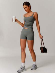 MASKERT Women's Vest, Sports Vest, Camisole Vest, High Elasticity Sports Vest, Home Commuting Vest, Skin Friendly And Comfortable - 燧石 - 查看 5