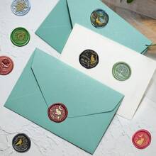 60Pcs Aesthetic Stickers Wax Seals Colorful Gold Wax Seal Stickers Envelope Seals Wax Seal Stickers Wax Stickers For Envelopes Vinyl Stickers Stickers For Water Bottle, Hydroflask, Guitar, Luggage, Phone, Case, Laptop, Skateboard, Gift