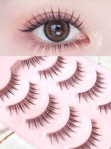 5 pares de pestañas postizas transparentes naturalistas y lindas para uso diario y escenario, son ligeras y realistas
