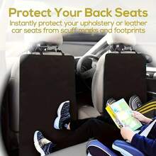 Car Seat Back Protector - Car Interior Kick Pad To Prevent Abrasion, Dirt, Dirt & Stains, Easy To Clean, Black, Car Seat Protection |Car Protective Equipment | Seat Cover, Rear Seat Cover
