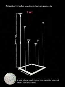 1set Reusable Clear Balloon Stand Kit - Ideal For Celebrations And Events (Balloons Not Included), Balloon Stand Set Plastic Balloon Support Balloon Holder Balloon Stick Tubes Set Wedding Birthday Graduation Party Decor