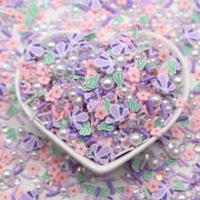 Mix De Preenchimento De Acessórios Pvc Para Diy, Com Tema Oceano, Coração Azul, Estrela, Concha, Golfinho, Glitter E Pérola Falsa, 20g/peça